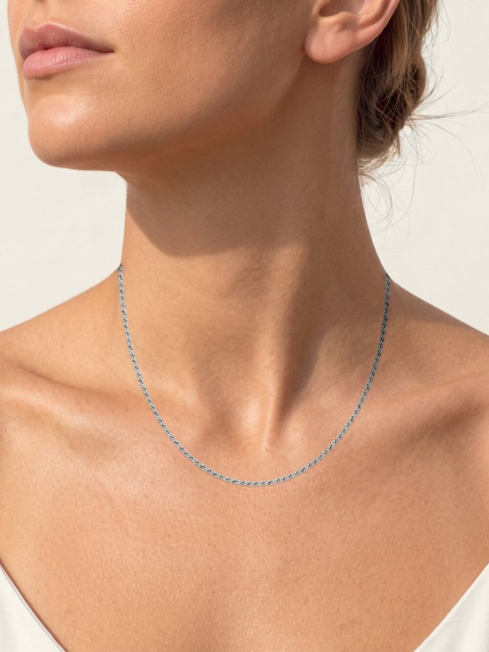 2.3mm Sterling Silver Rope Chain - FLORASA